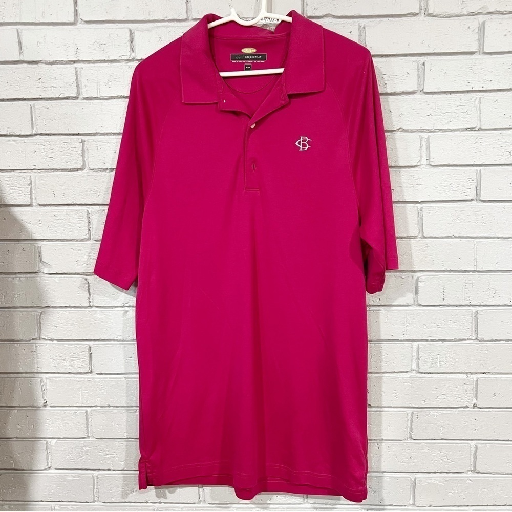 Greg Norman Men’s Play Dry Pink Polo